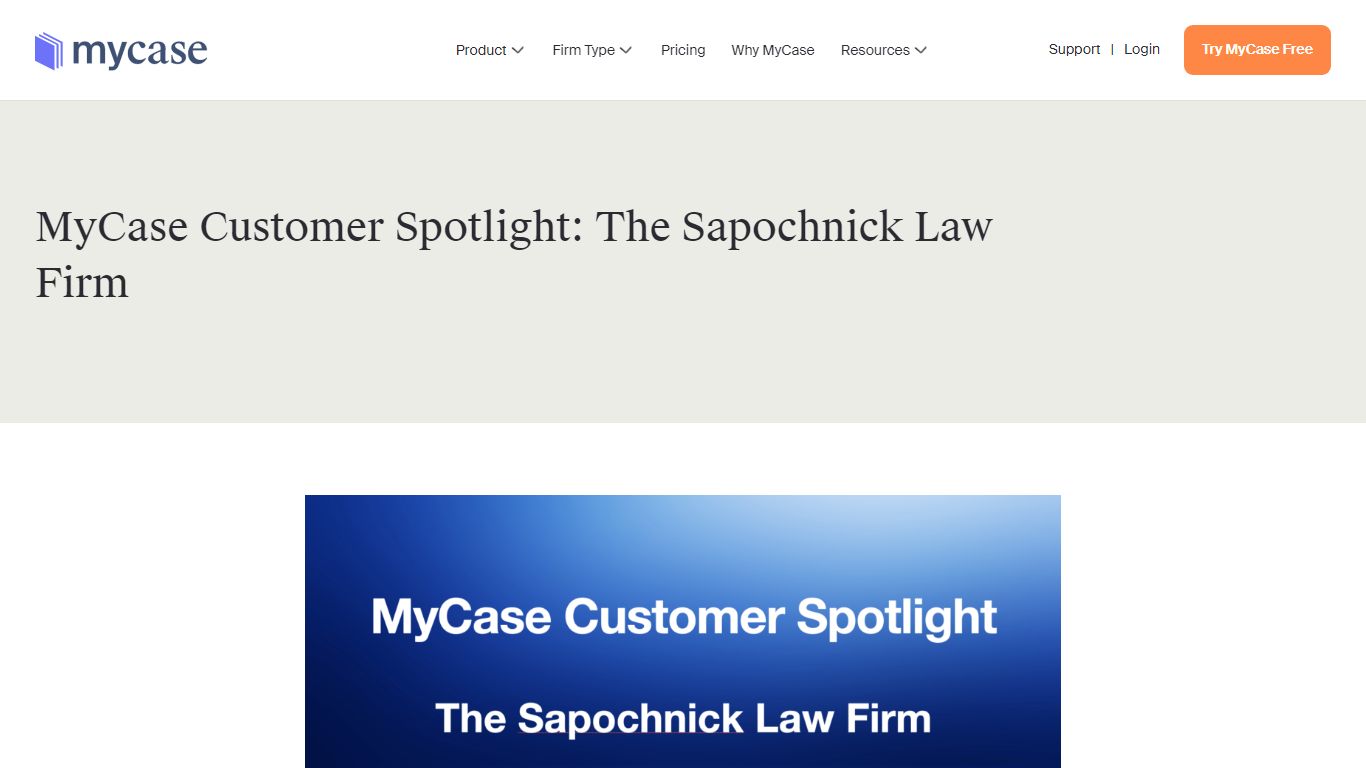 MyCase Customer Spotlight: The Sapochnick Law Firm